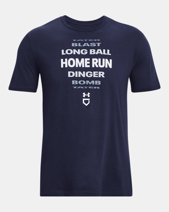 Men's UA Baseball Home Run Short Sleeve, Blue, pdpMainDesktop image number 4